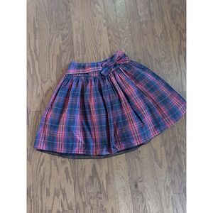 💙Gap Tartan Plaid Skirt Sz XS Red‎ Black Navy Pleated Tulle School Grunge Bow